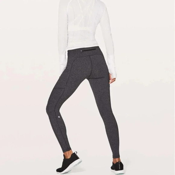 Lululemon Speed Up Tight 28" Power Luxtreme Variegated Knit Gray Black Size 4 - Picture 10 of 11